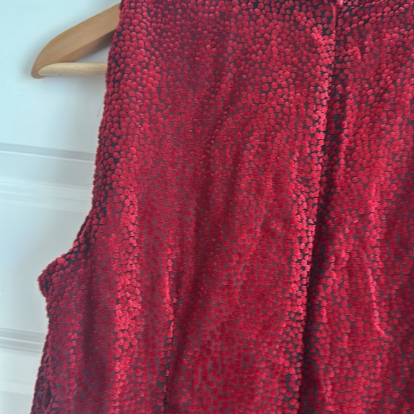 Karl Lagerfeld Red Crushed Velvet Dress - Picture 8 of 8